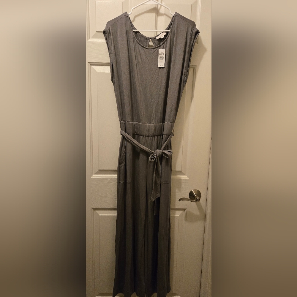 Loft Gray Jumpsuit Size Large - Picture 3 of 5